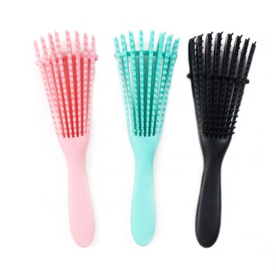 green easy detangle comb private label silicone curly bristle detangling hair brushes manufacturers